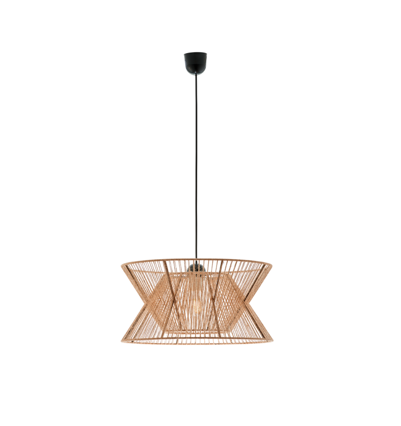 Φωτιστικό Κρεμαστό Μονόφωτο Ø45εκ.Σχοινί Μαύρο χρώμα Vokef Argela 4203700 - second view